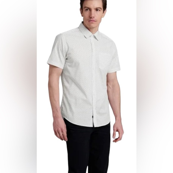 Kenneth Cole Men's Patch Pocket Short Sleeve Button Front Shirt - size XL -NWT - Picture 1 of 6